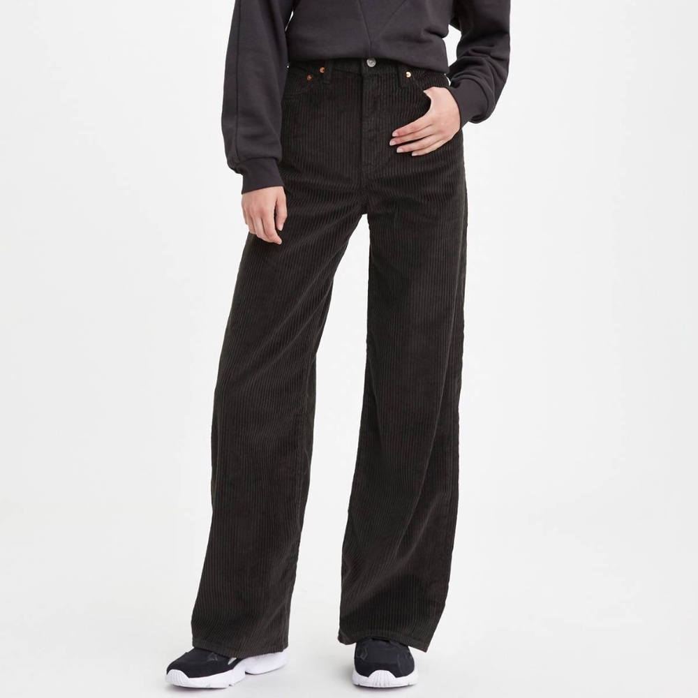 Levi’s Ribcage Wide Leg Black Corduroy Pants